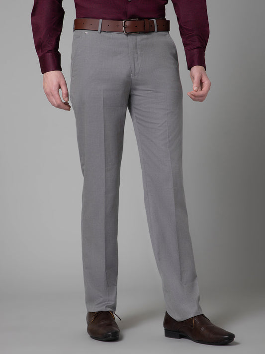 Formal Trouser for Men | Breathable & Soft with Color Fastness Regular Fit Poly Viscose Fabric Self Design Pattern Hook & Eye Closure