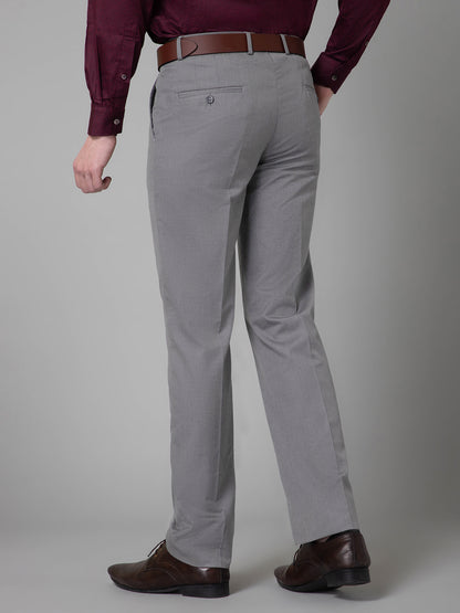 Formal Trouser for Men | Breathable & Soft with Color Fastness Regular Fit Poly Viscose Fabric Self Design Pattern Hook & Eye Closure