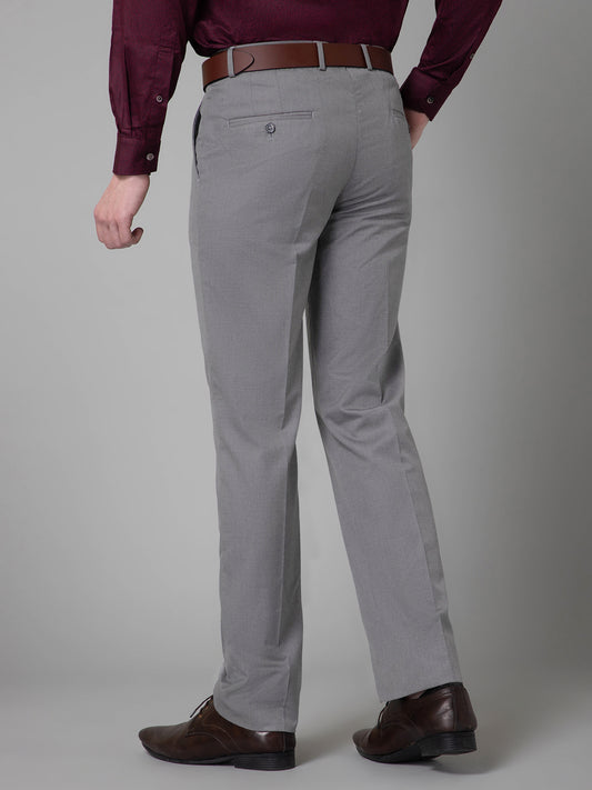 Formal Trouser for Men | Breathable & Soft with Color Fastness Regular Fit Poly Viscose Fabric Self Design Pattern Hook & Eye Closure