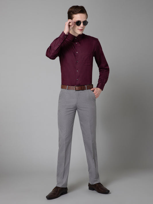Formal Trouser for Men | Breathable & Soft with Color Fastness Regular Fit Poly Viscose Fabric Self Design Pattern Hook & Eye Closure