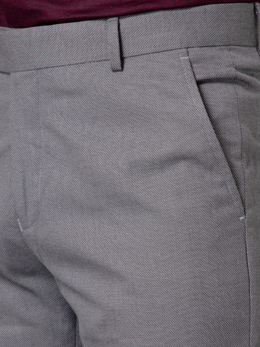 Formal Trouser for Men | Breathable & Soft with Color Fastness Regular Fit Poly Viscose Fabric Self Design Pattern Hook & Eye Closure