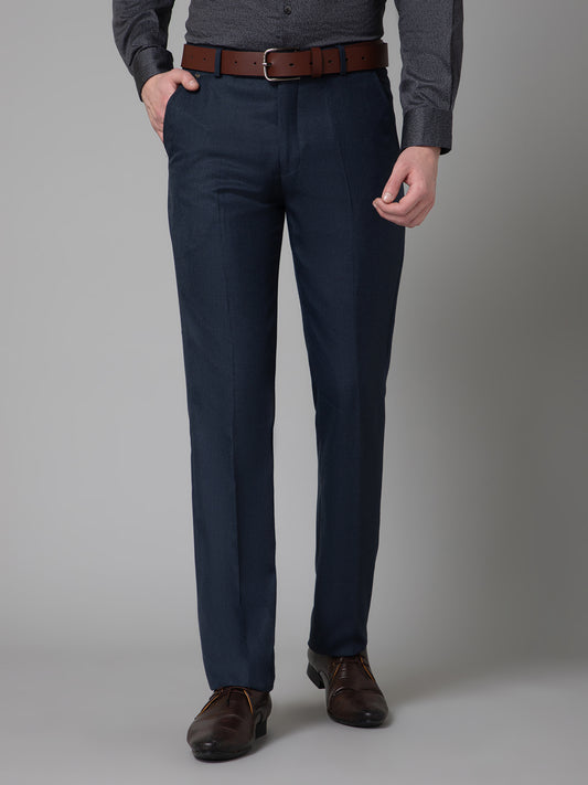 Formal Trouser for Men | Breathable & Soft with Color Fastness Regular Fit Poly Viscose Fabric Self Design Pattern Hook & Eye Closure