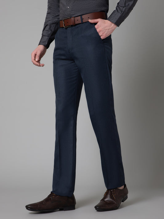 Formal Trouser for Men | Breathable & Soft with Color Fastness Regular Fit Poly Viscose Fabric Self Design Pattern Hook & Eye Closure