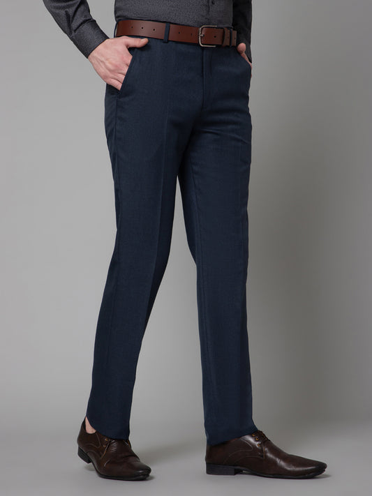 Formal Trouser for Men | Breathable & Soft with Color Fastness Regular Fit Poly Viscose Fabric Self Design Pattern Hook & Eye Closure