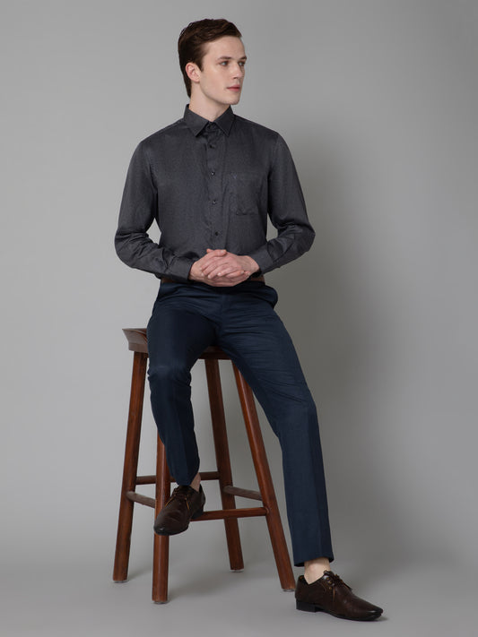 Formal Trouser for Men | Breathable & Soft with Color Fastness Regular Fit Poly Viscose Fabric Self Design Pattern Hook & Eye Closure