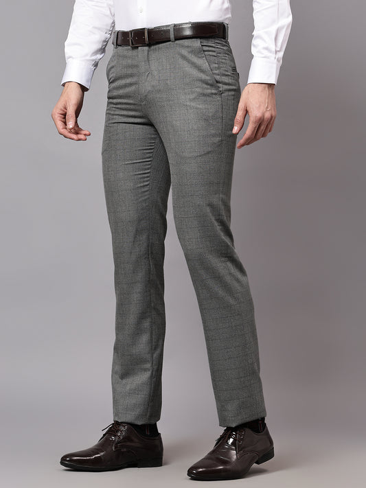 Formal Trouser for Men | Breathable & Soft with Color Fastness Regular Fit Poly Viscose Fabric Self Design Pattern Hook & Eye Closure