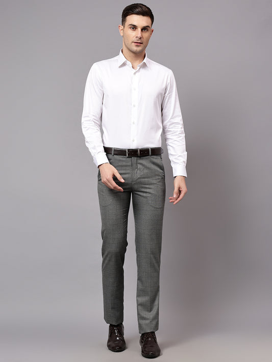 Formal Trouser for Men | Breathable & Soft with Color Fastness Regular Fit Poly Viscose Fabric Self Design Pattern Hook & Eye Closure