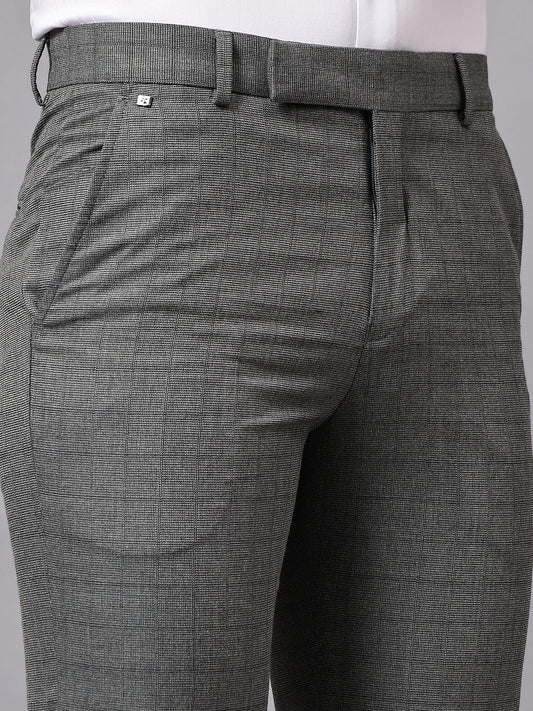 Formal Trouser for Men | Breathable & Soft with Color Fastness Regular Fit Poly Viscose Fabric Self Design Pattern Hook & Eye Closure
