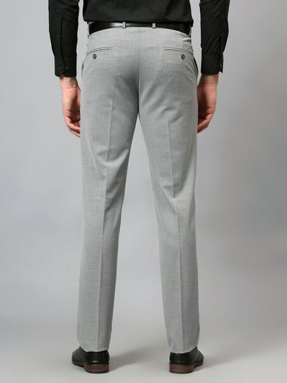 Men's Formal Flat front Grey  Trousers