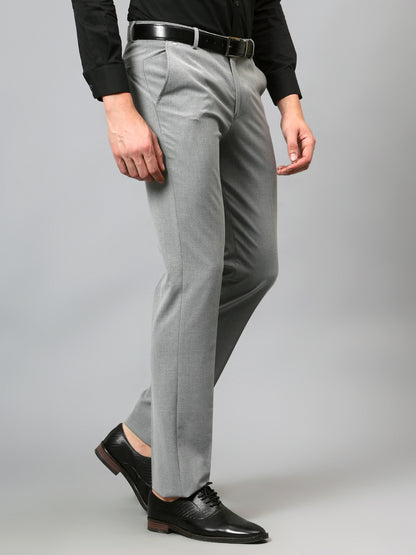 Men's Formal Flat front Grey  Trousers