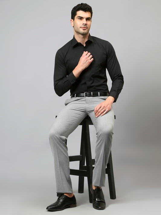 Formal Trouser for Men | Breathable & Soft with Color Fastness Regular Fit Poly Viscose Fabric Solid Pattern Hook & Eye Closure