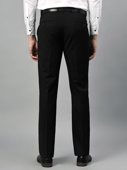 Men's Formal Flat front Black  Trousers