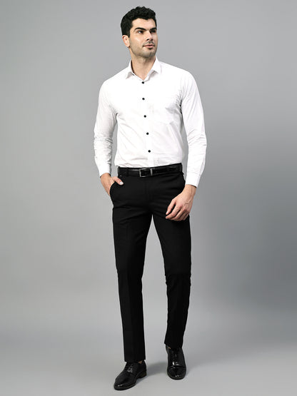 Men's Formal Flat front Black  Trousers