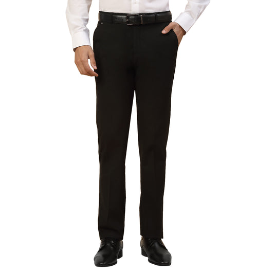 Formal Trouser for Men | Breathable & Soft with Color Fastness Regular Fit Poly Viscose Fabric Solid Pattern Hook & Bar Closure