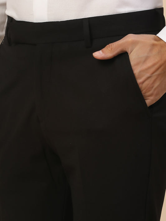 Formal Trouser for Men | Breathable & Soft with Color Fastness Regular Fit Poly Viscose Fabric Solid Pattern Hook & Bar Closure