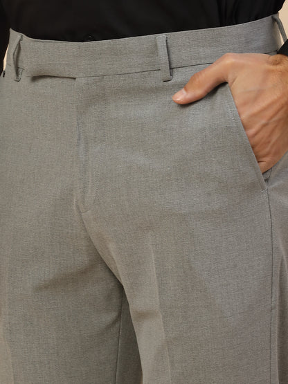 Formal Trouser for Men | Breathable & Soft with Color Fastness Regular Fit Poly Viscose Fabric Solid Pattern Hook & Bar Closure
