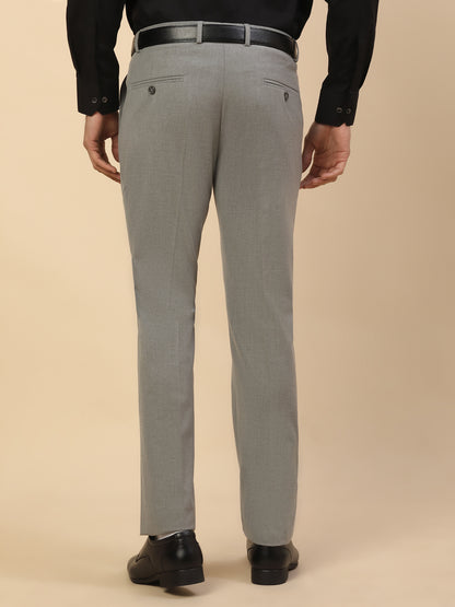 Formal Trouser for Men | Breathable & Soft with Color Fastness Regular Fit Poly Viscose Fabric Solid Pattern Hook & Bar Closure