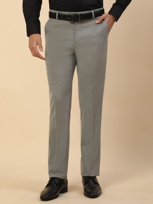 Formal Trouser for Men | Breathable & Soft with Color Fastness Regular Fit Poly Viscose Fabric Solid Pattern Hook & Bar Closure