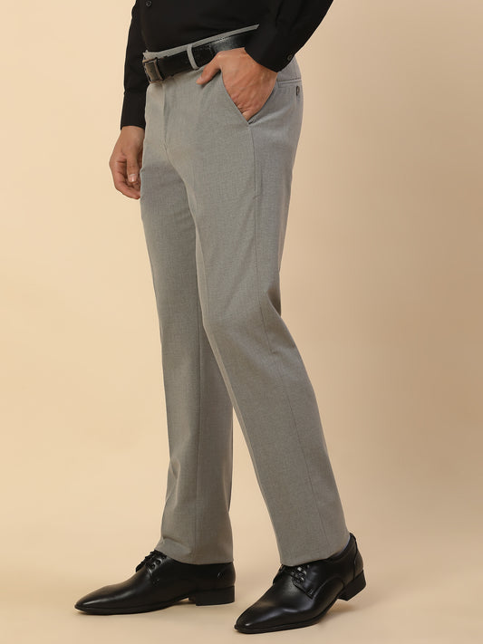 Formal Trouser for Men | Breathable & Soft with Color Fastness Regular Fit Poly Viscose Fabric Solid Pattern Hook & Bar Closure