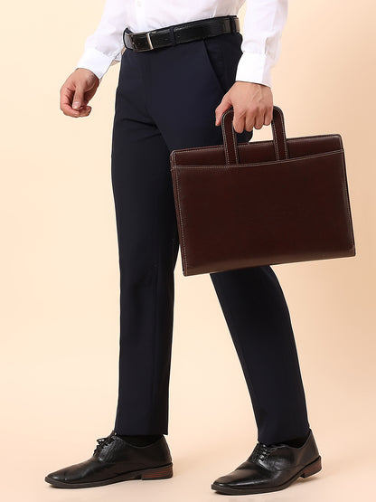 Formal Trouser for Men | Breathable & Soft with Color Fastness Regular Fit Cotton Blend Fabric Solid Pattern Hook & Bar Closure