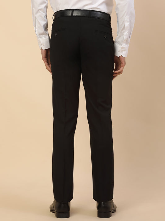 Formal Trouser for Men | Breathable & Soft with Color Fastness Regular Fit Poly Viscose Fabric Solid Pattern Hook & Bar Closure