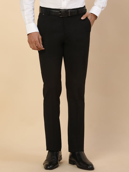 Formal Trouser for Men | Breathable & Soft with Color Fastness Regular Fit Poly Viscose Fabric Solid Pattern Hook & Bar Closure