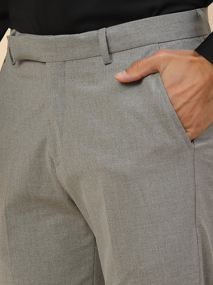 Formal Trouser for Men | Breathable & Soft with Color Fastness Regular Fit Poly Viscose Fabric Solid Pattern Hook & Bar Closure
