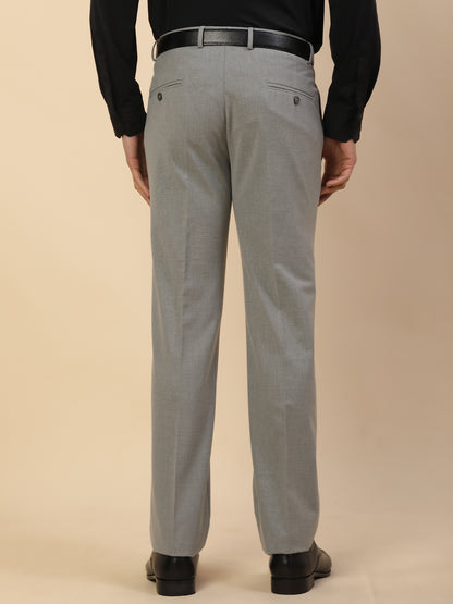Formal Trouser for Men | Breathable & Soft with Color Fastness Regular Fit Poly Viscose Fabric Solid Pattern Hook & Bar Closure
