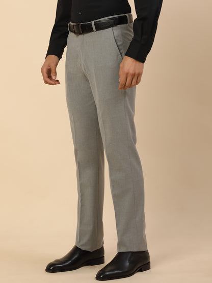 Formal Trouser for Men | Breathable & Soft with Color Fastness Regular Fit Poly Viscose Fabric Solid Pattern Hook & Bar Closure