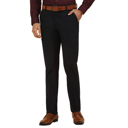 Formal Trouser for Men | Breathable & Soft with Color Fastness Regular Fit Poly Viscose Fabric Solid Pattern Hook & Bar Closure