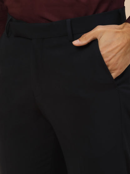 Formal Trouser for Men | Breathable & Soft with Color Fastness Regular Fit Poly Viscose Fabric Solid Pattern Hook & Bar Closure