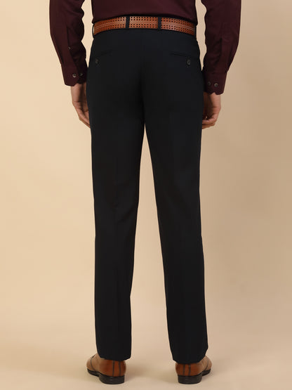 Formal Trouser for Men | Breathable & Soft with Color Fastness Regular Fit Poly Viscose Fabric Solid Pattern Hook & Bar Closure
