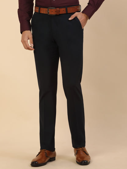 Formal Trouser for Men | Breathable & Soft with Color Fastness Regular Fit Poly Viscose Fabric Solid Pattern Hook & Bar Closure