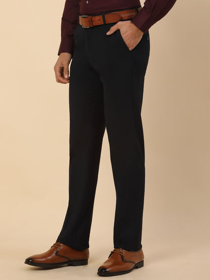 Formal Trouser for Men | Breathable & Soft with Color Fastness Regular Fit Poly Viscose Fabric Solid Pattern Hook & Bar Closure