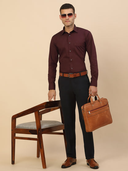Formal Trouser for Men | Breathable & Soft with Color Fastness Regular Fit Poly Viscose Fabric Solid Pattern Hook & Bar Closure