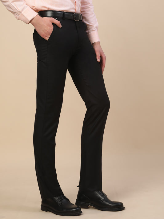 Formal Trouser for Men | Breathable & Soft with Color Fastness Regular Fit Terry Rayon Fabric Solid Pattern Button Closure