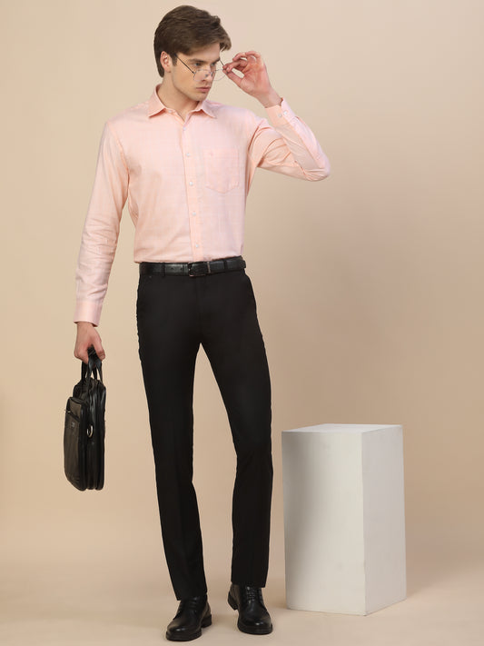 Formal Trouser for Men | Breathable & Soft with Color Fastness Regular Fit Terry Rayon Fabric Solid Pattern Button Closure