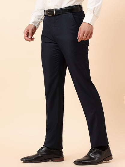 Formal Trouser for Men | Breathable & Soft with Color Fastness Regular Fit Terry Rayon Fabric Solid Pattern Hook & Bar Closure