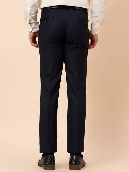 Formal Trouser for Men | Breathable & Soft with Color Fastness Regular Fit Terry Rayon Fabric Solid Pattern Hook & Bar Closure