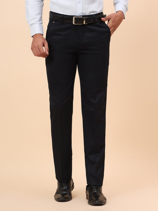 Formal Trousers for Men l Breathable & Soft with Color Fastness Regular Fit Poly Viscose Fabric Solid Pattern Hook & Eye Closure