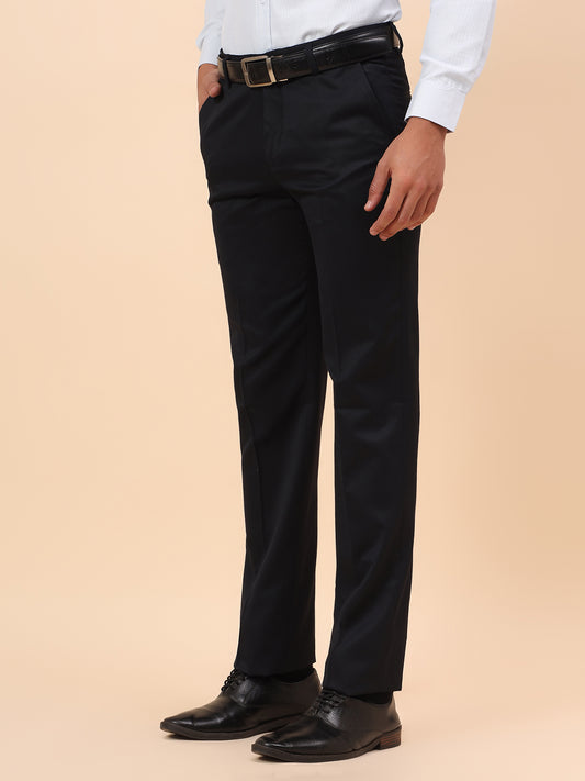 Formal Trousers for Men l Breathable & Soft with Color Fastness Regular Fit Poly Viscose Fabric Solid Pattern Hook & Eye Closure