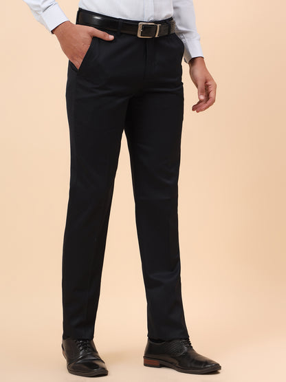 Formal Trousers for Men l Breathable & Soft with Color Fastness Regular Fit Poly Viscose Fabric Solid Pattern Hook & Eye Closure