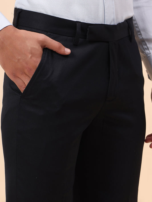 Formal Trousers for Men l Breathable & Soft with Color Fastness Regular Fit Poly Viscose Fabric Solid Pattern Hook & Eye Closure