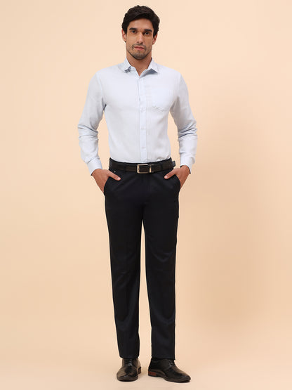 Formal Trousers for Men l Breathable & Soft with Color Fastness Regular Fit Poly Viscose Fabric Solid Pattern Hook & Eye Closure
