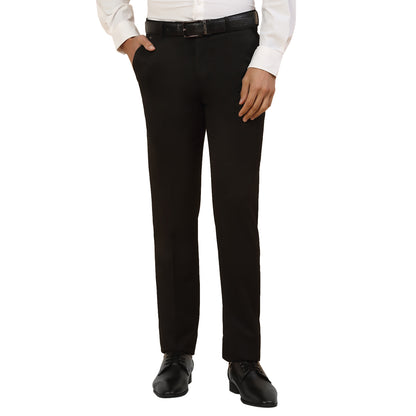 Formal Trouser for Men | Breathable & Soft with Color Fastness Regular Fit Polycotton Fabric Solid Pattern Hook & Bar Closure