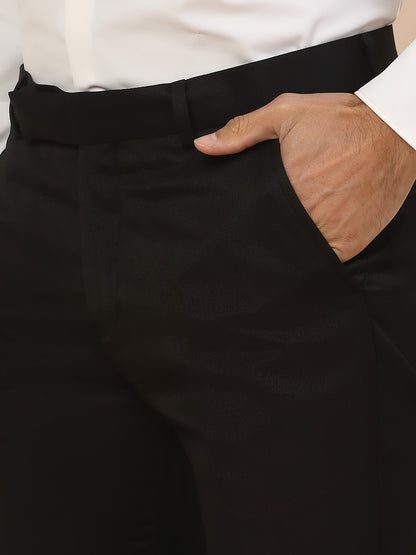 Formal Trouser for Men | Breathable & Soft with Color Fastness Regular Fit Polycotton Fabric Solid Pattern Hook & Bar Closure