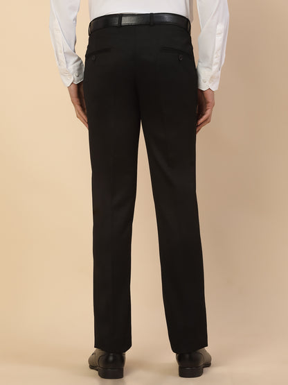 Formal Trouser for Men | Breathable & Soft with Color Fastness Regular Fit Polycotton Fabric Solid Pattern Hook & Bar Closure