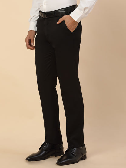 Formal Trouser for Men | Breathable & Soft with Color Fastness Regular Fit Polycotton Fabric Solid Pattern Hook & Bar Closure