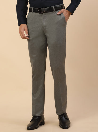 Formal Trouser for Men | Breathable & Soft with Color Fastness Regular Fit Polycotton Fabric Solid Pattern Hook & Bar Closure