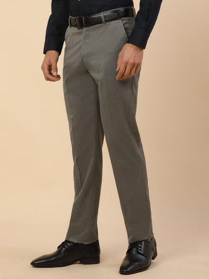 Formal Trouser for Men | Breathable & Soft with Color Fastness Regular Fit Polycotton Fabric Solid Pattern Hook & Bar Closure